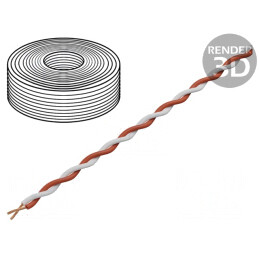 Cablu Litat Cu PVC Alb/Roșu 10m 60V | Electronic-mag.ro | Componente Electronice