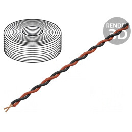 Cablu 10m 2x0,04mm2 Cu PVC Negru/Roșu 60V | Electronic-mag.ro | Componente Electronice