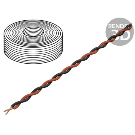 Cablu 10m 2x0,04mm2 Cu PVC Negru/Roșu 60V | Electronic-mag.ro | Componente Electronice