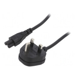 Cablu Alimentare 3m Negru 3A 3x0,75mm2 BS 1363 la IEC C5 | Electronic-mag.ro | Componente Electronice