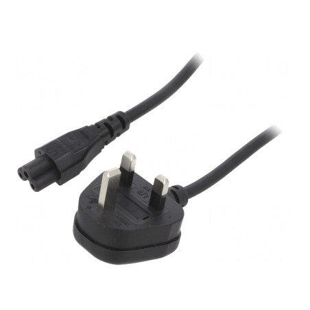 Cablu Alimentare 3m Negru 3A 3x0,75mm2 BS 1363 la IEC C5 | Electronic-mag.ro | Componente Electronice