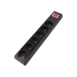 Conector Alimentare AC Mamă Splitter 2P PE 250V 16A Negru