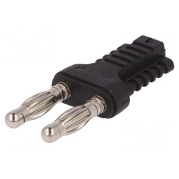 Conector banană 4mm 12A negru nichelat | Electronic-mag.ro | Componente Electronice