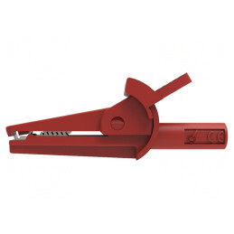 Bornă Crocodil Roșie 10A 600V 8mm | Electronic-mag.ro | Componente Electronice
