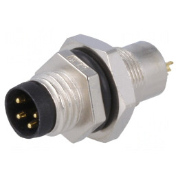 Conector M8 Tată 4 PIN pentru Montare pe Panou cu Piuliță din Spate | Electronic-mag.ro | Componente Electronice
