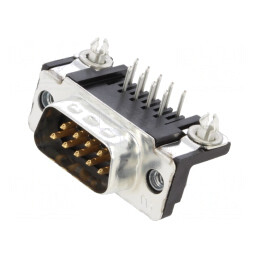 Conector D-Sub 9-PIN 90° THT UNC 4-40 AMPLIMITE | Electronic-mag.ro | Componente Electronice