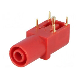 Soclu Banană 4mm Roșu Aurit Pe Panou 24A | Electronic-mag.ro | Componente Electronice