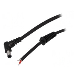 Cablu DC 5,5/2,5 cu Mufă Unghiulară Negru 2,5m