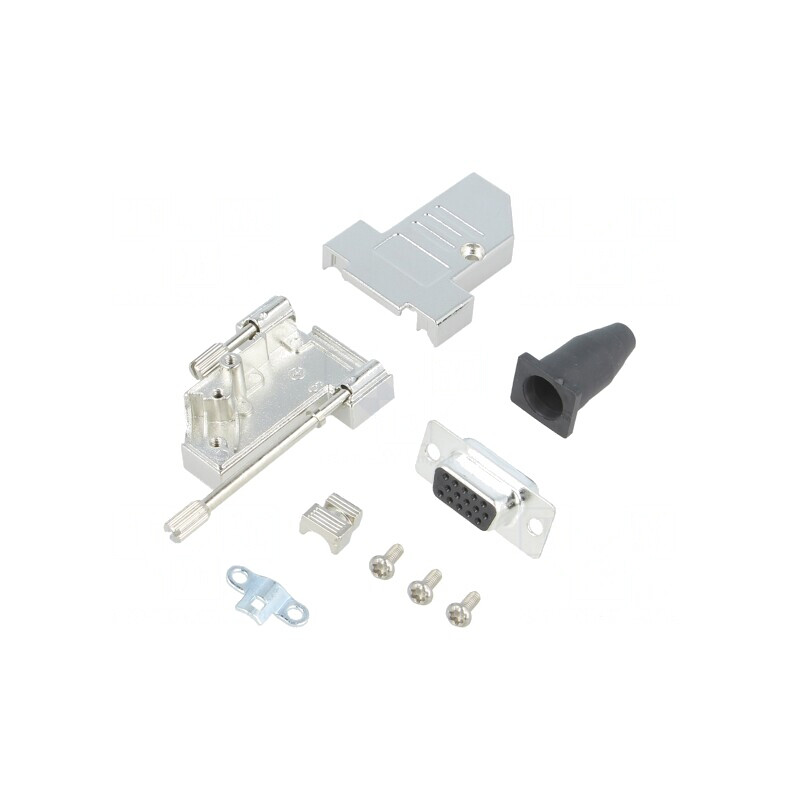 Conector D-Sub 15-Pin Mufă Mamă pentru Cablu - Negru | Electronic-mag.ro | Componente Electronice