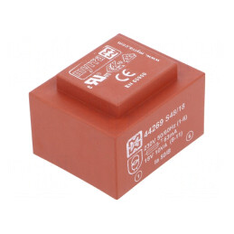 Transformator încapsulat 10VA 230VAC 18V 556mA PCB | Electronic-mag.ro | Componente Electronice