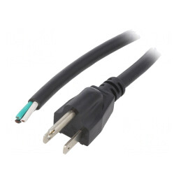 Cablu NEMA 5-15 3x16AWG PVC 3m Negru 13A