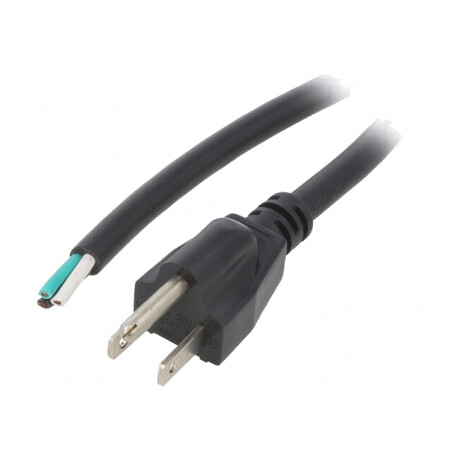 Cablu NEMA 5-15 3x16AWG PVC 3m Negru 13A | Electronic-mag.ro | Componente Electronice