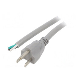 Cablu Alimentare 3x16AWG NEMA 5-15 3m Gri 13A 125V | Electronic-mag.ro | Componente Electronice
