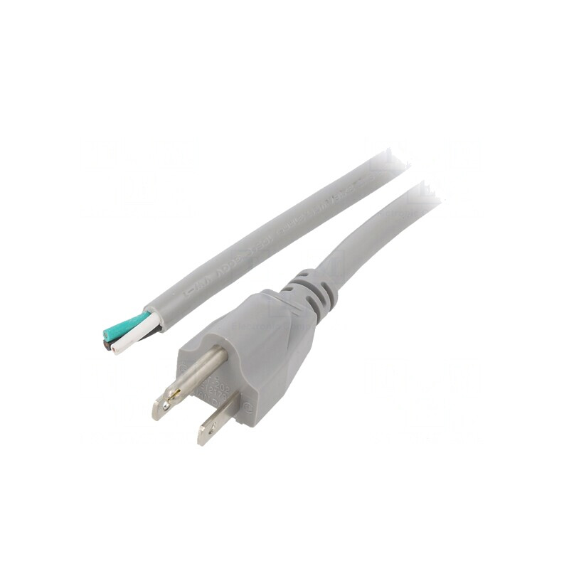 Cablu Alimentare 3x16AWG NEMA 5-15 3m Gri 13A 125V | Electronic-mag.ro | Componente Electronice