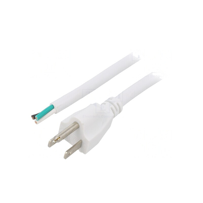 Cablu de Alimentare 3m Alb 13A 125V NEMA 5-15 | Electronic-mag.ro | Componente Electronice Cablu de Alimentare 3m Alb 13A 125V NEMA 5-15 | Electronic-mag.ro | Componente Electronice