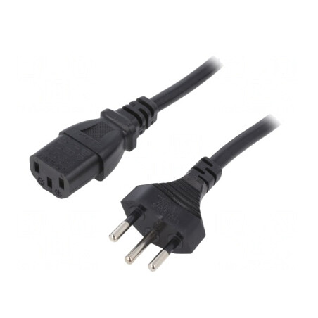 Cablu de Alimentare 3m Negru 10A 3x1mm2 IEC C13-SEV-1011 | Electronic-mag.ro | Componente Electronice