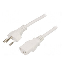 Cablu Alimentare 3m Alb 3x1mm2 IEC C13 10A | Electronic-mag.ro | Componente Electronice