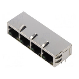 Soclu RJ45 Ecranat cu LED 8P8C THT | Electronic-mag.ro | Componente Electronice