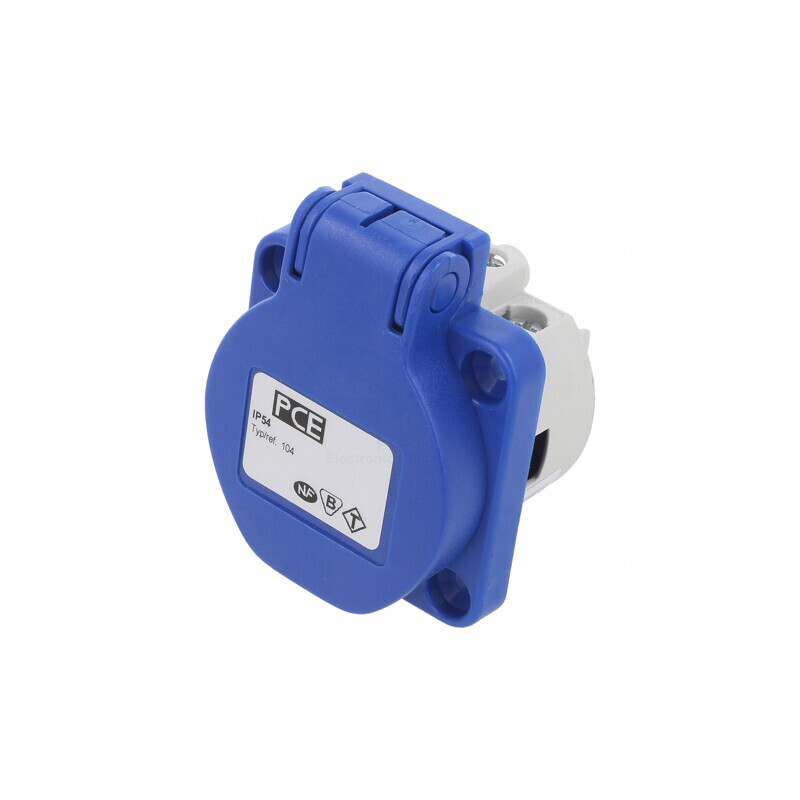 Conector Alimentare AC 250V 16A 2P+PE Albastru | Electronic-mag.ro | Componente Electronice