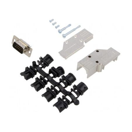 Mufă D-Sub 15 PIN 90° Pe Cablu | Electronic-mag.ro | Componente Electronice
