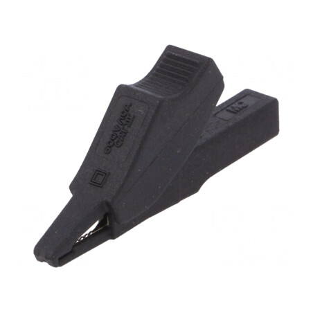 Bornă crocodil 10A 60VDC neagră 58,5mm | Electronic-mag.ro | Componente Electronice