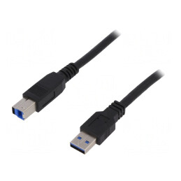 Cablu USB 3.0 A-B 1m Negru | Electronic-mag.ro | Componente Electronice