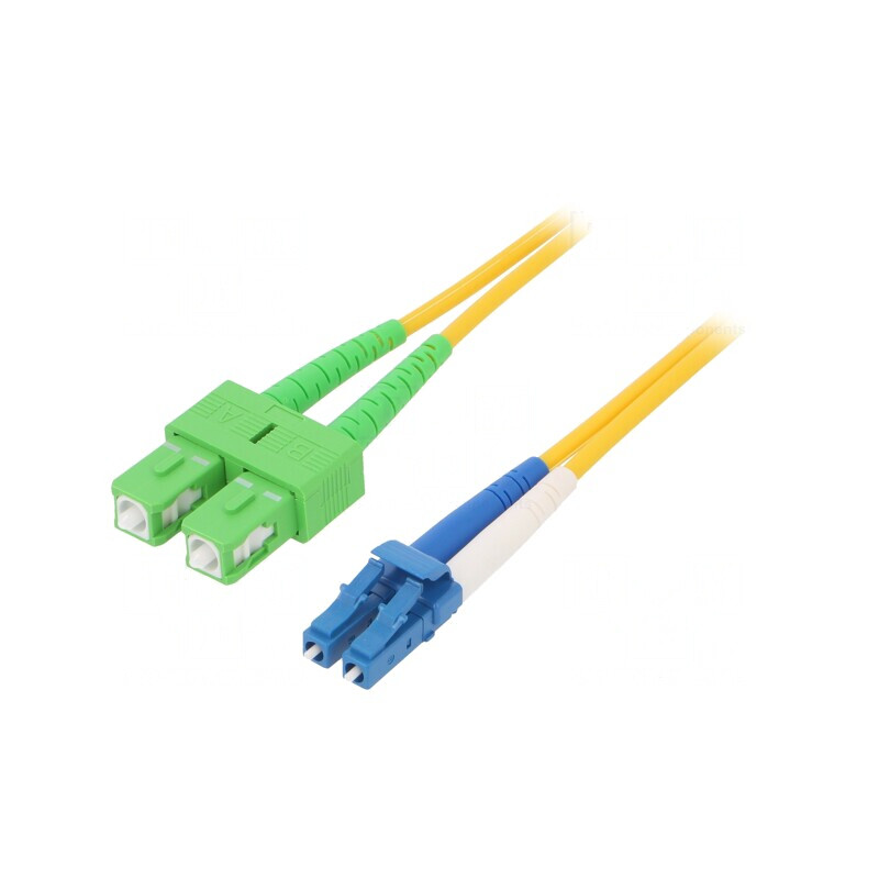 Patch Cord Fibră Optică OS2 LC/UPC-SC/APC 2m Galben | Electronic-mag.ro | Componente Electronice