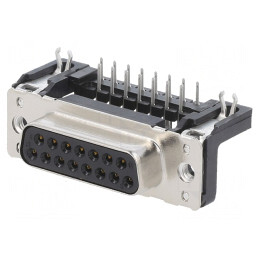 Conector D-Sub 15 Pini Soclu Mamă Unghi 90° THT UNC 4-40 | Electronic-mag.ro | Componente Electronice