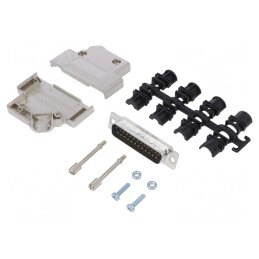 Conector D-Sub 25 PIN Tată Unghi 45° Lipire Gold | Electronic-mag.ro | Componente Electronice