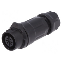 Conector Circular Mufă 12mm 4-Pin Aurit 5A Mamă