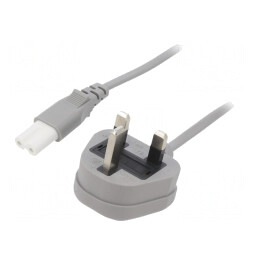 Cablu Alimentare 5m Gri PVC 3A | Electronic-mag.ro | Componente Electronice