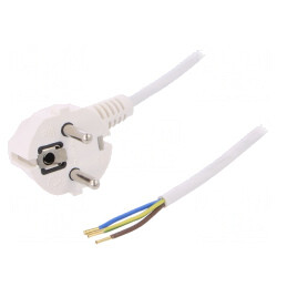 Cablu electric alb 3m 3x0,75mm2 16A 250V | Electronic-mag.ro | Componente Electronice
