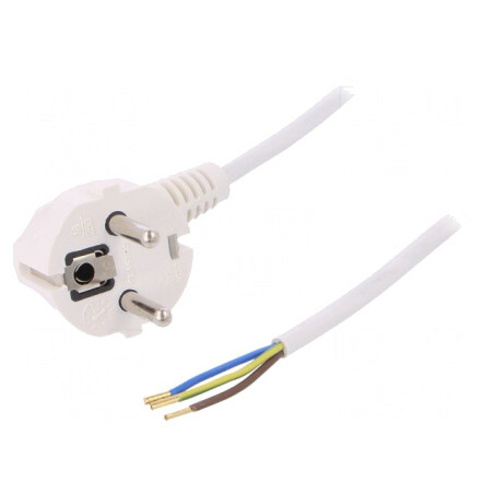 Cablu electric alb 3m 3x0,75mm2 16A 250V | Electronic-mag.ro | Componente Electronice