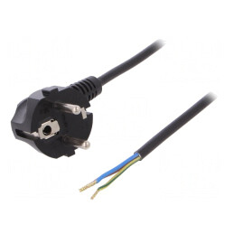 Cablu Electric 3x0,75mm2 PVC 3m Negru 16A 250V | Electronic-mag.ro | Componente Electronice