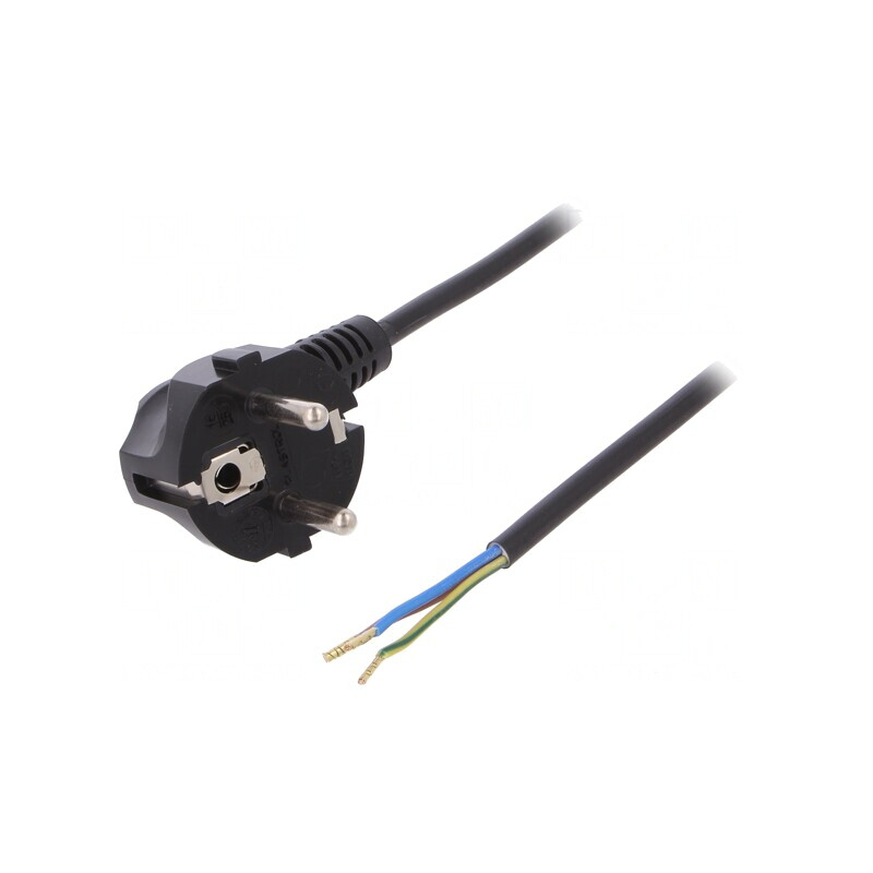 Cablu Electric 3x0,75mm2 PVC 3m Negru 16A 250V | Electronic-mag.ro | Componente Electronice