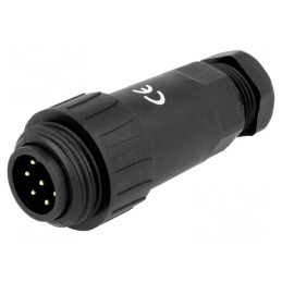 Mufă Tată WA22 IP67 7 PIN 10A 250V Aurit | Electronic-mag.ro | Componente Electronice