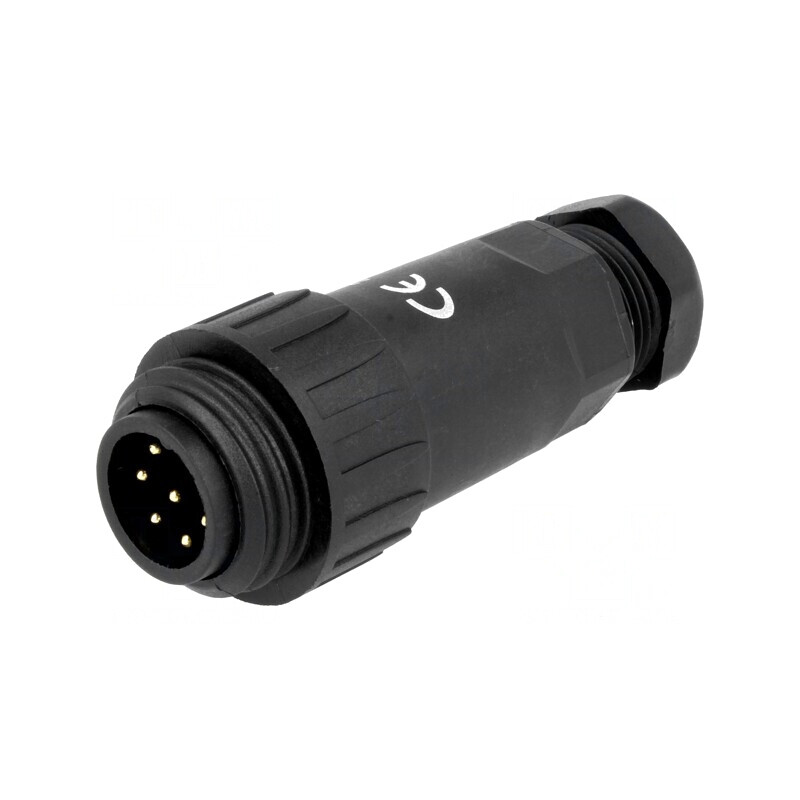 Mufă Tată WA22 IP67 7 PIN 10A 250V Aurit | Electronic-mag.ro | Componente Electronice