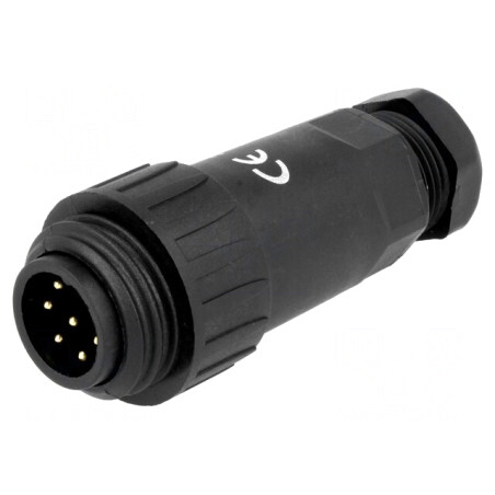 Mufă Tată WA22 IP67 7 PIN 10A 250V Aurit | Electronic-mag.ro | Componente Electronice
