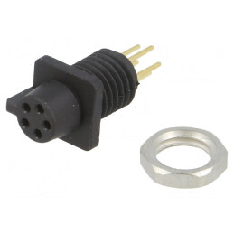 Conector Circular Soclu Mamă 5 PIN Aurit 3A IP40 60V