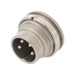 Conector M16 Soclu Tată 4 PIN 5A 300V IP40 | Electronic-mag.ro | Componente Electronice