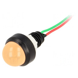 Lampă LED convex portocalie 24V 13mm | Electronic-mag.ro | Componente Electronice
