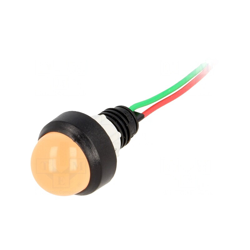 Lampă LED convex portocalie 24V 13mm | Electronic-mag.ro | Componente Electronice