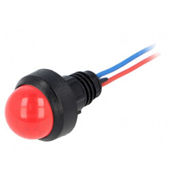 Lampă de control LED roșie 12V Ø13mm IP40