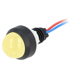 Lampă LED galbenă 12V Ø13mm IP40