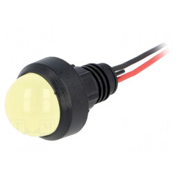 Lampă LED de control galbenă 220VDC Ø13mm IP40 | Electronic-mag.ro | Componente Electronice