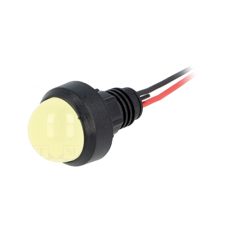 Lampă LED de control galbenă 220VDC Ø13mm IP40 | Electronic-mag.ro | Componente Electronice