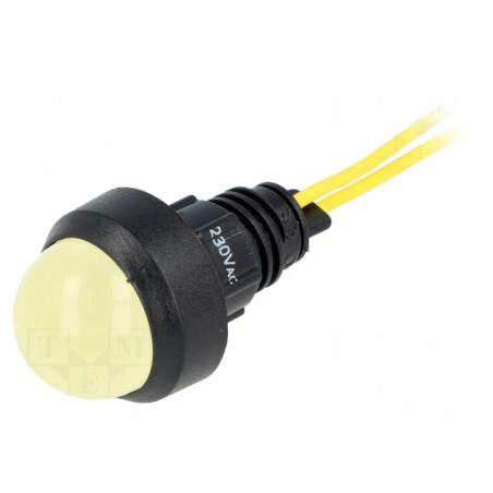Lampă de control LED galbenă 230V Ø13mm IP40 | Electronic-mag.ro | Componente Electronice