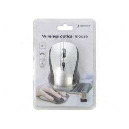 Mouse optic wireless USB, negru și argintiu, 4 butoane, 10m | Electronic-mag.ro | Componente Electronice