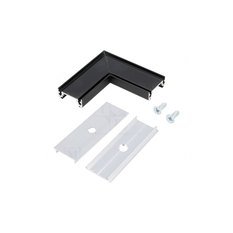 Conector 90° Aluminiu Negru SURFACE10 | Electronic-mag.ro | Componente Electronice