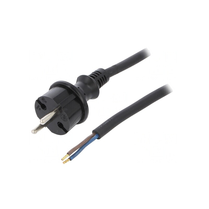 Cablu Electric 2x1,5mm2 2m Negru 16A | Electronic-mag.ro | Componente Electronice